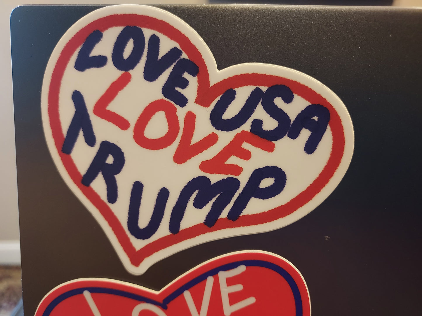 4"x3.3" Vinyl Sticker Love USA Love Trump