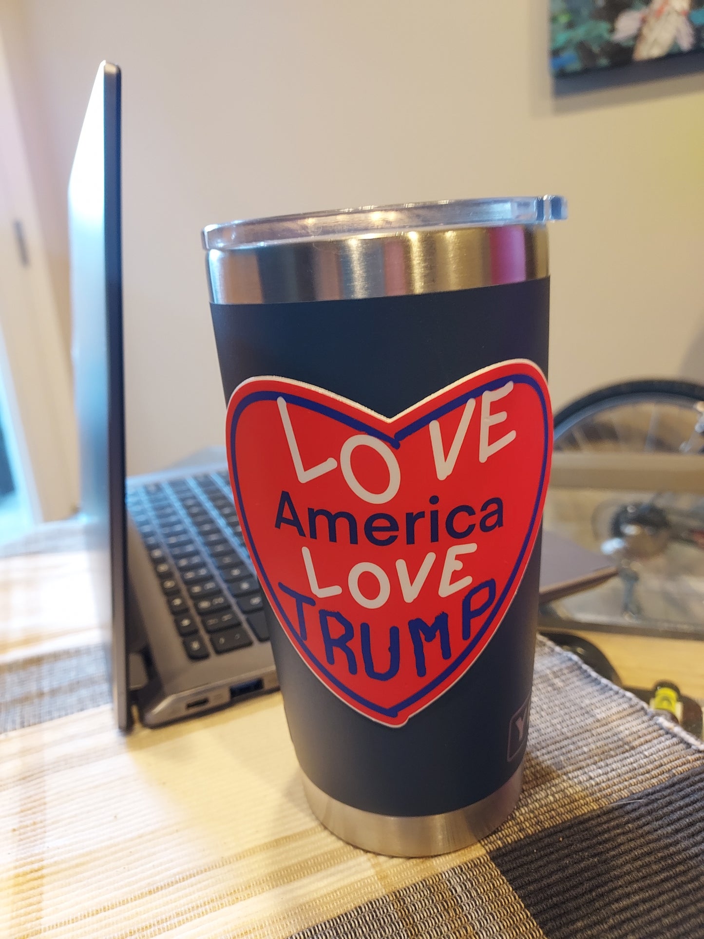 4"x3.59" Vinyl Sticker Love America Love Trump