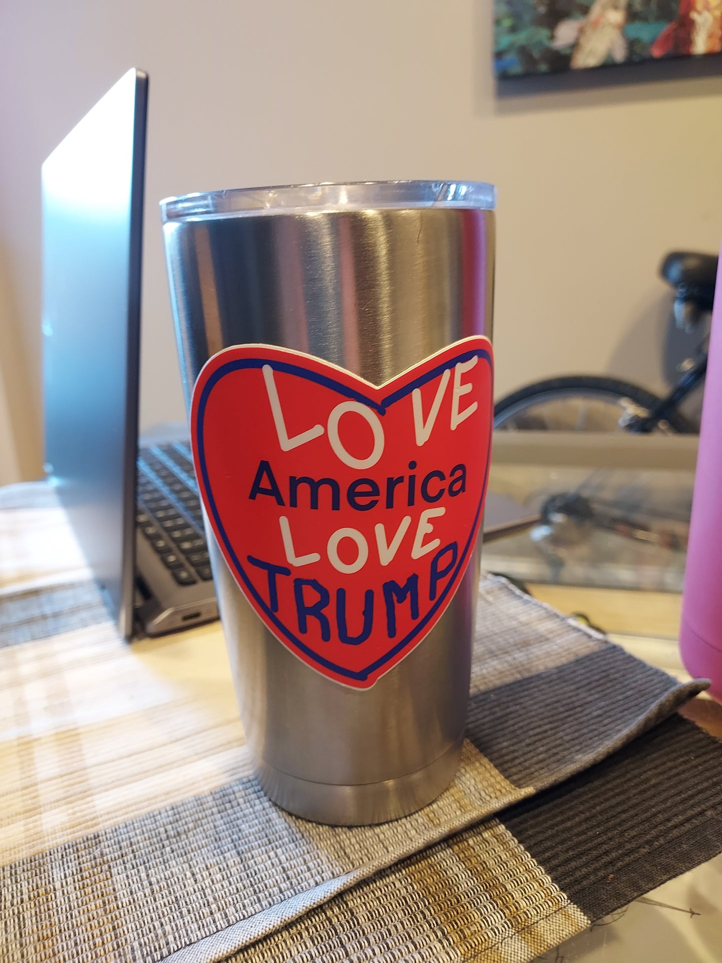 4"x3.59" Vinyl Sticker Love America Love Trump