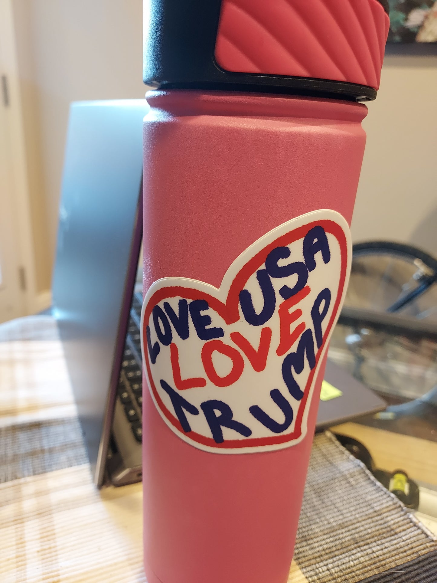 4"x3.3" Vinyl Sticker Love USA Love Trump