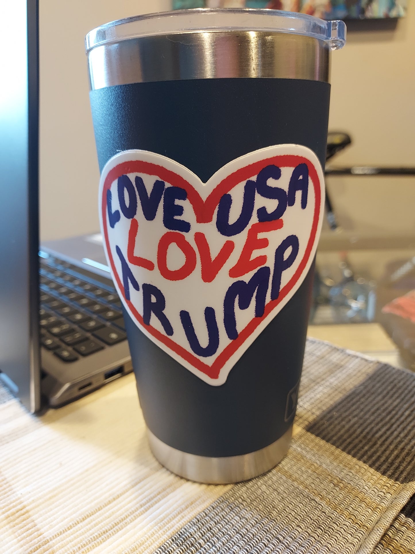 4"x3.3" Vinyl Sticker Love USA Love Trump