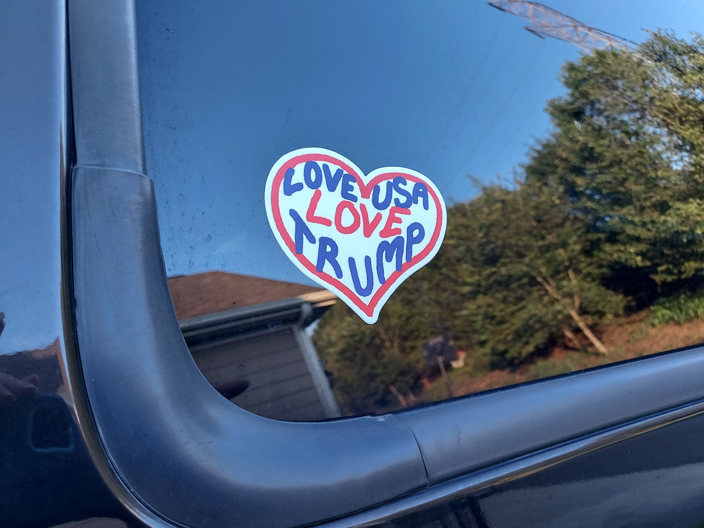 4"x3.3" Vinyl Sticker Love USA Love Trump