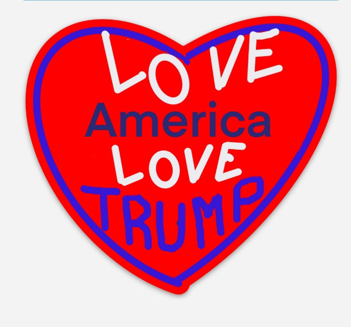 4"x3.59" Vinyl Sticker Love America Love Trump